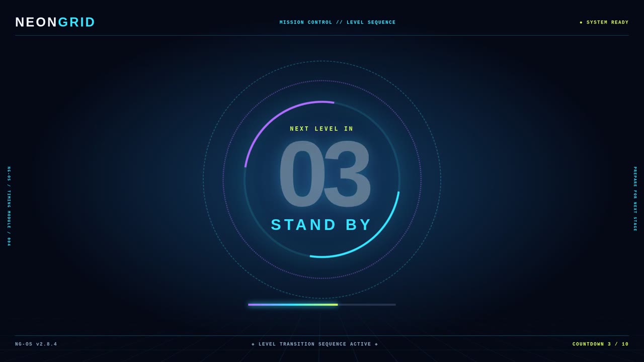NEON GRID — Level Countdown (gaming_a004)
